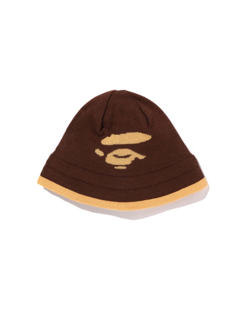 Chapeaux Bape Ape Face Marron Femme | CMA-83649164